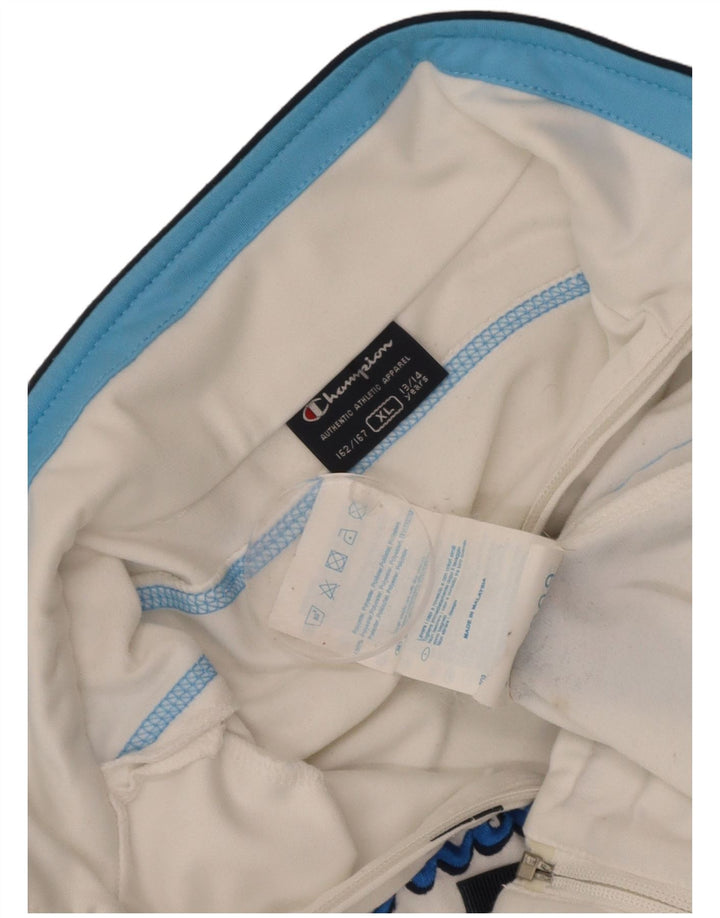 CHAMPION Boys Tracksuit Top Jacket 13-14 Years XL  White Colourblock