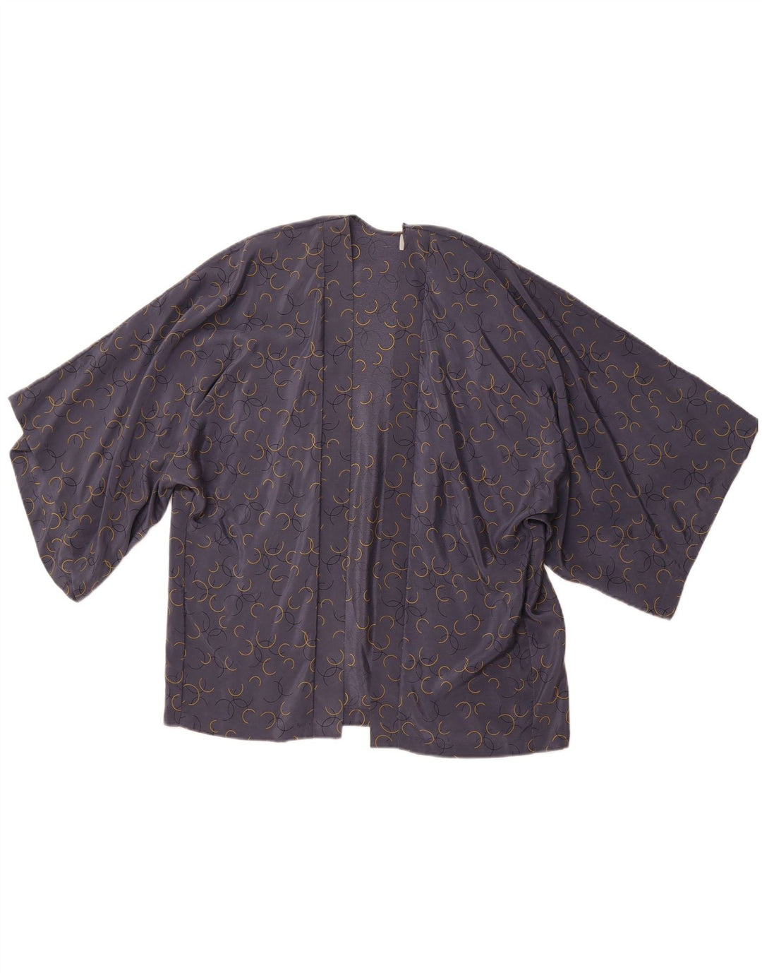 JIGSAW Cárdigan de manga corta para mujer UK 40 XL Seda geométrica gris