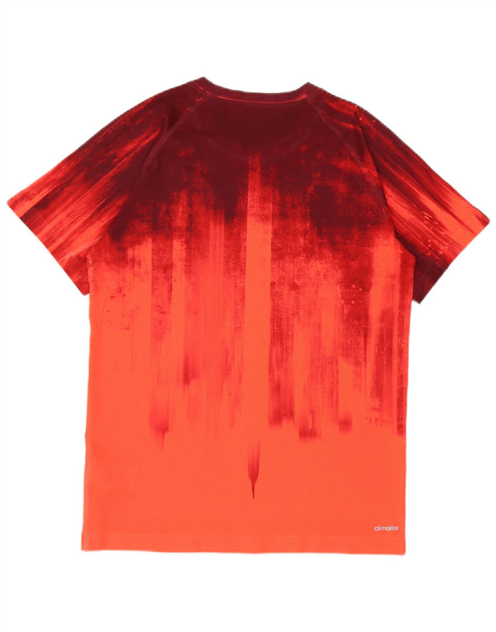 Adidas Mens Climalite Camiseta Top XS Rojo Tie Dye Poliéster