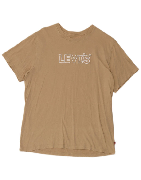 Levi's Camiseta con gráfico de ajuste relajado para hombre Top de algodón beige medio