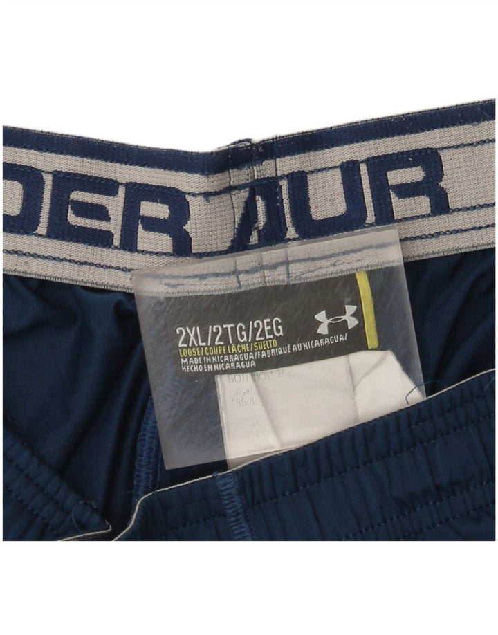 Under Armour Pantalones cortos deportivos para hombre 2XL Azul marino Colorblock Poliéster