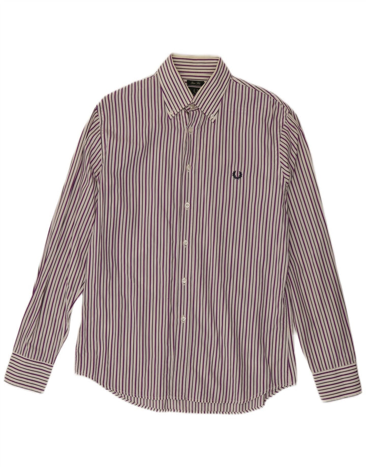 Fred Perry Camisa Slim Fit Para Hombre De Algodón Gris Con Rayas Divertidas