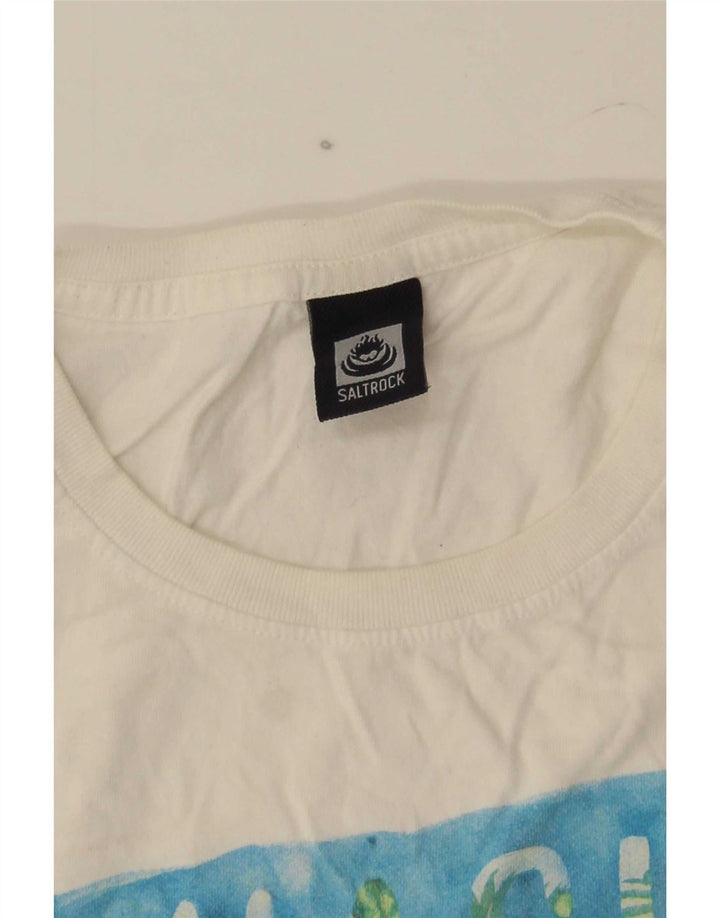 Saltrock - Camiseta gráfica para hombre, talla mediana, algodón blanco