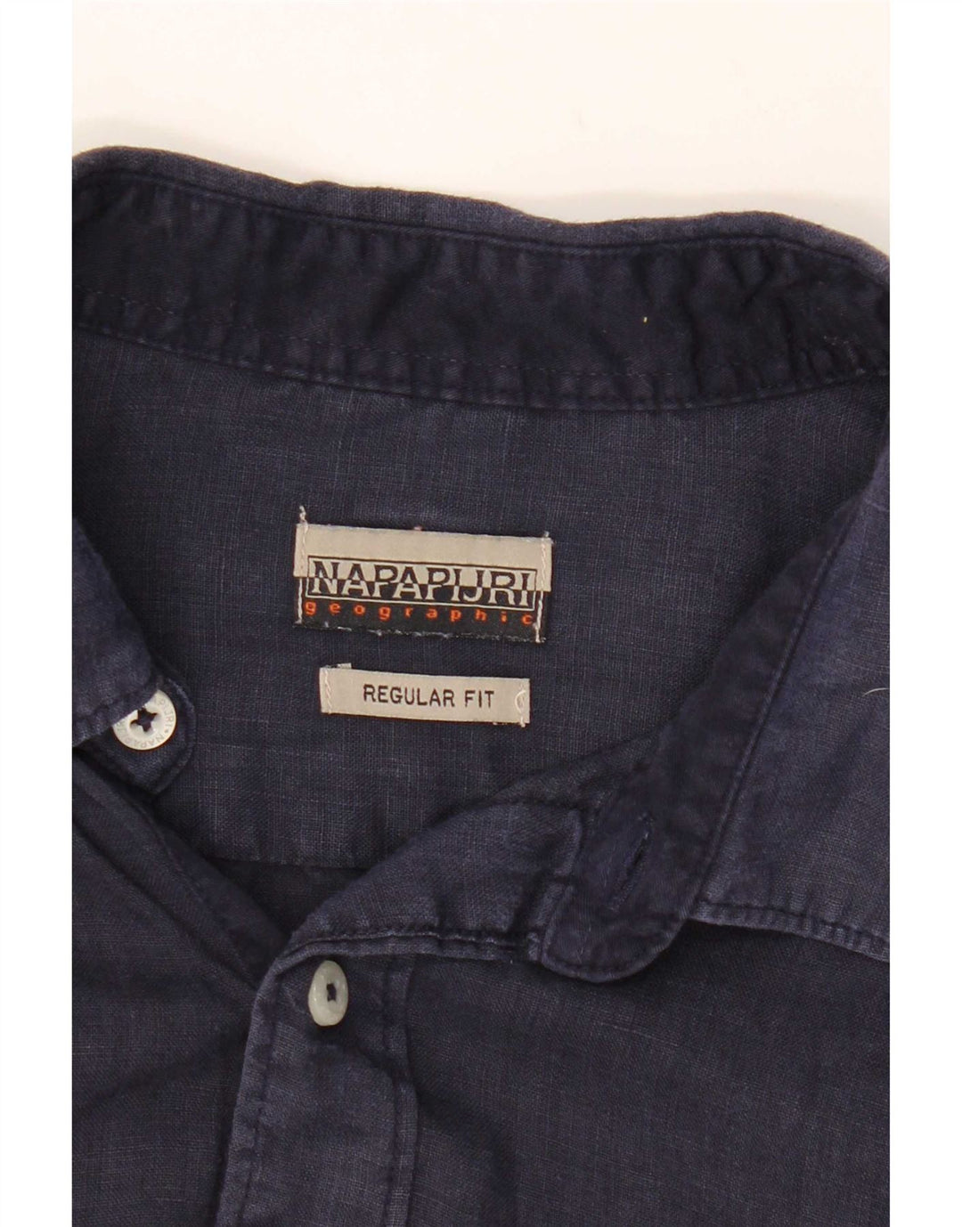 Napapijri Hombre Camisa De Manga Corta Regular Fit Azul Marino Medio