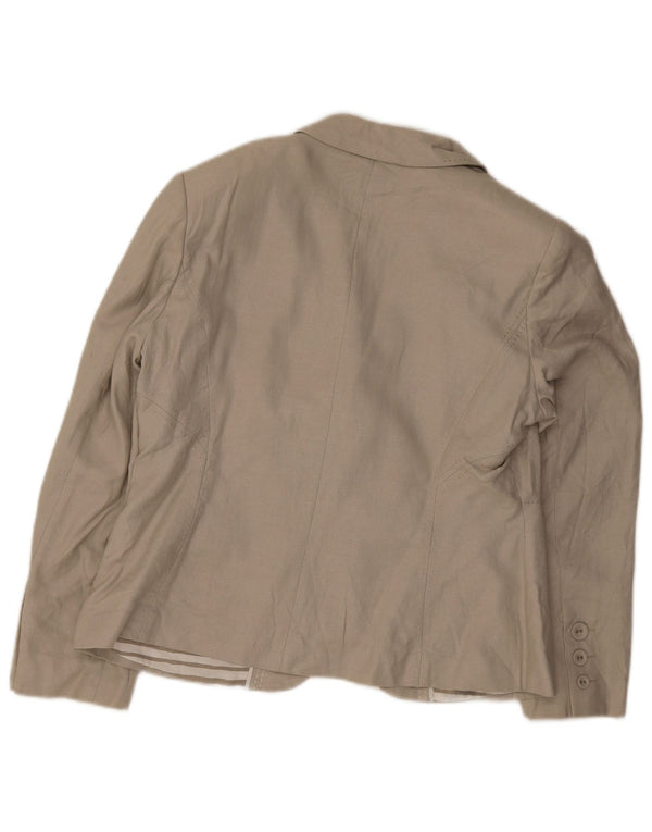 Marks & Spencer Chaqueta Blazer de 3 Botones para Mujer UK 46 Grande Lino Verde