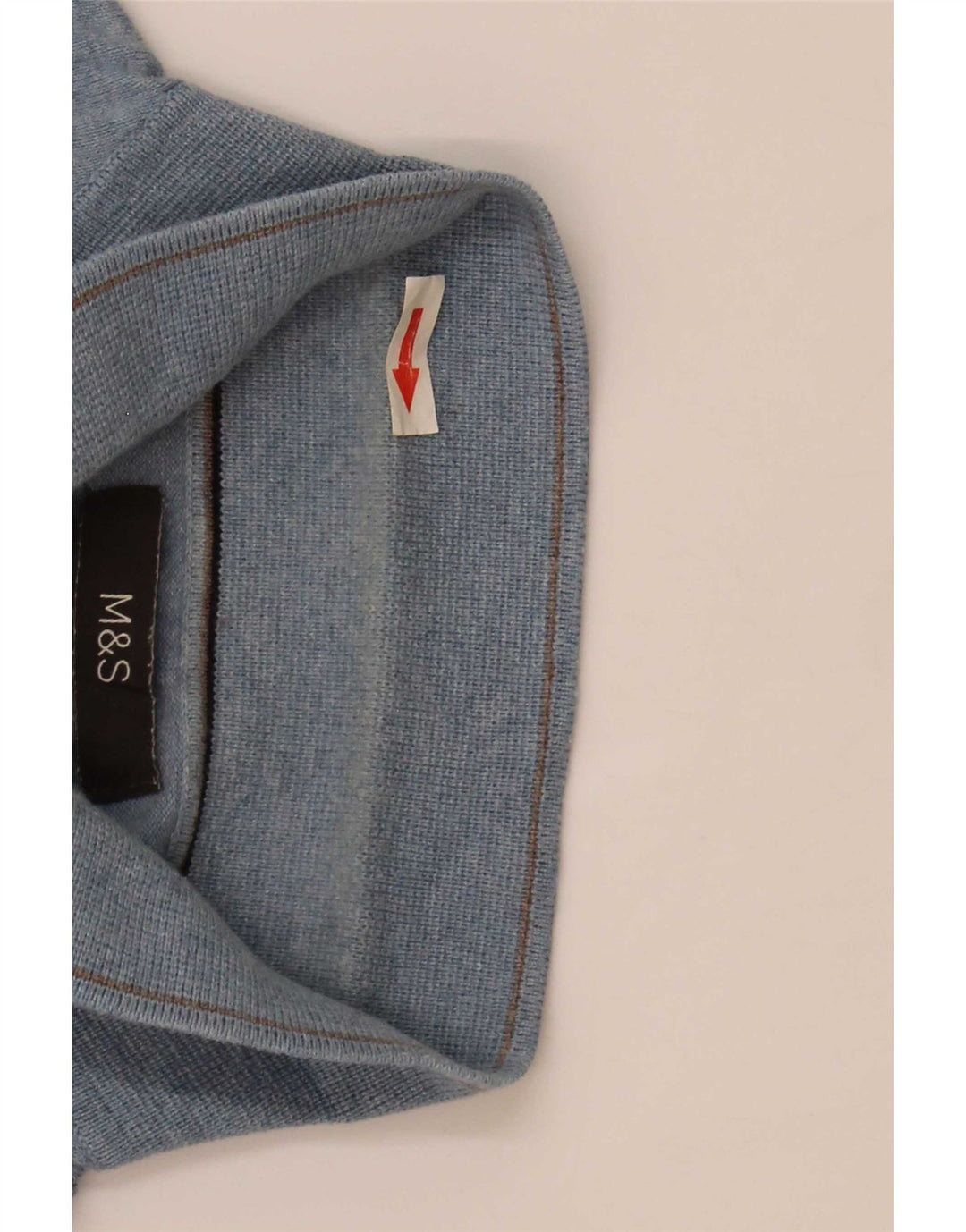 Marks & Spencer Jersey tipo polo para hombre con cuello tipo polo de algodón azul medio