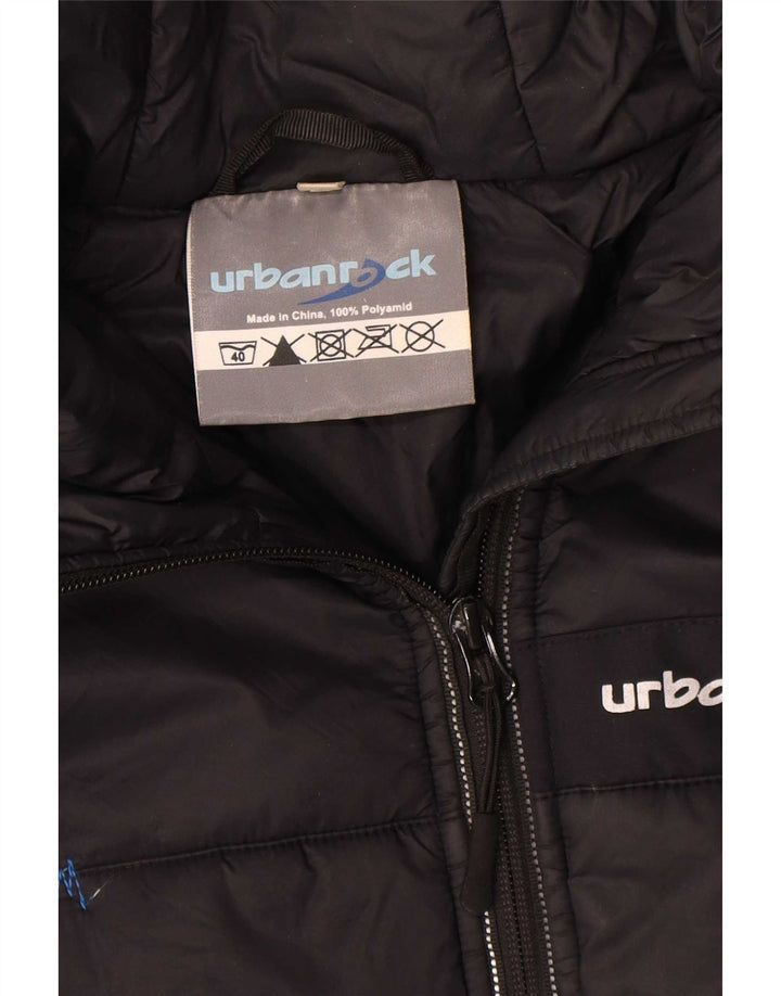 Urbanrock Chaqueta acolchada con capucha para hombre UK 40 Large Poliéster negro
