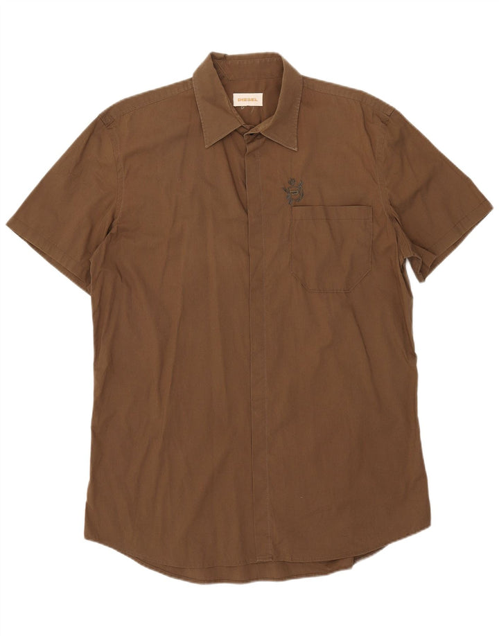 Diesel Mens Short Sleeve Shirt Medium Khaki