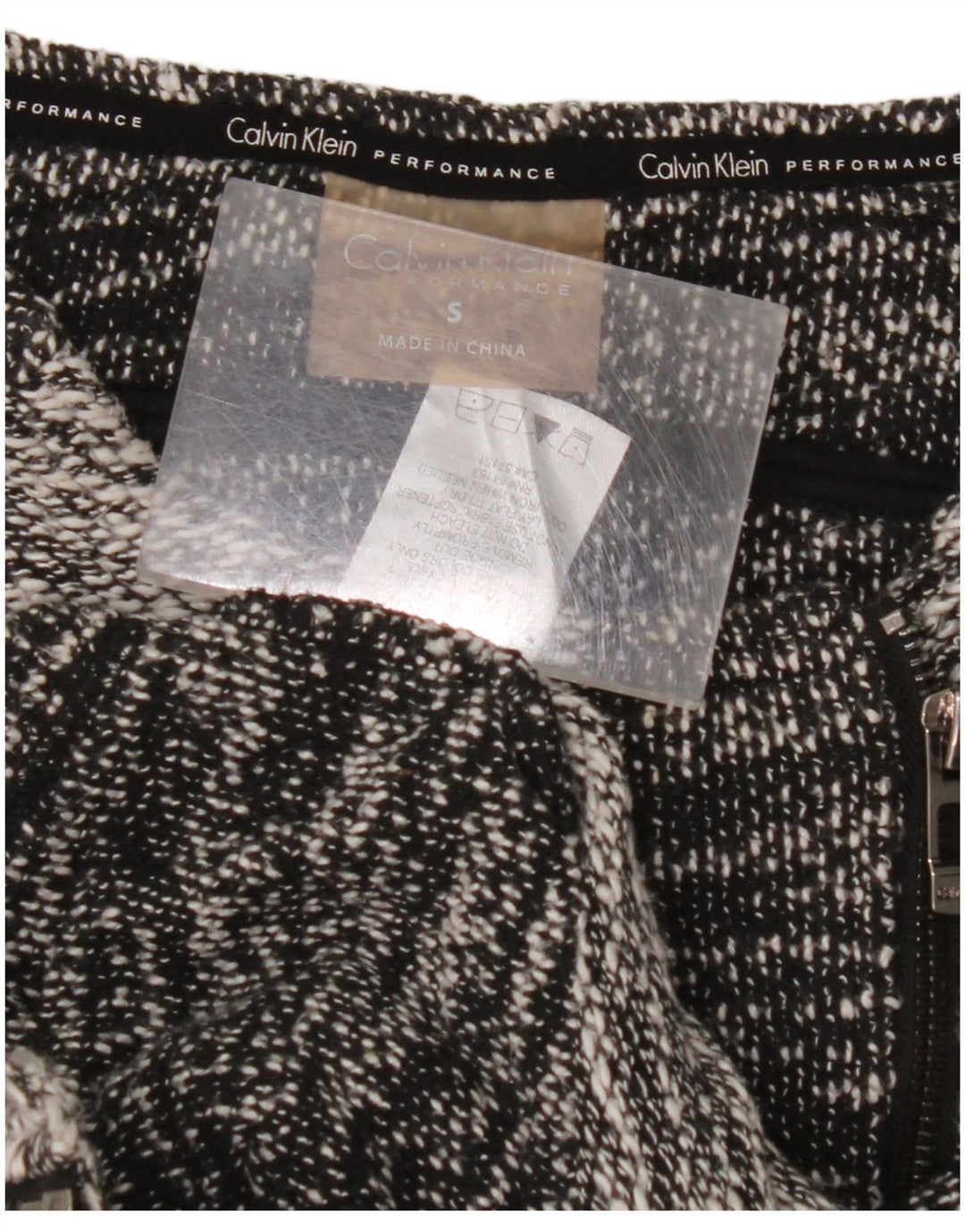 CALVIN KLEIN Chaqueta corta para mujer UK 10 Small Gris Colorblock Algodón