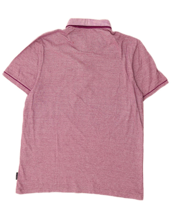 Ted Baker Polo para hombre talla 4 grande algodón a rayas moradas