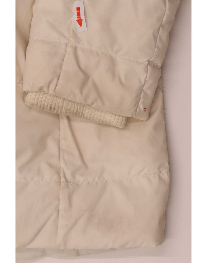 Tommy Hilfiger Abrigo acolchado con capucha para mujer UK 6 XS Poliéster blanco