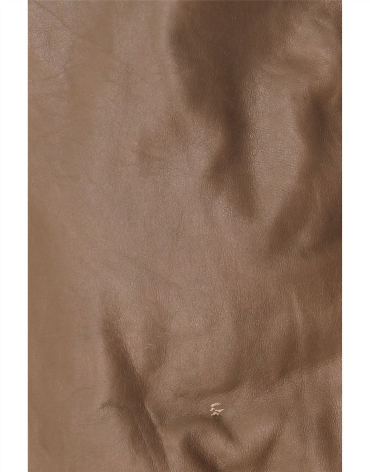 Chaqueta de cuero vintage para hombre IT 50 marrón grande
