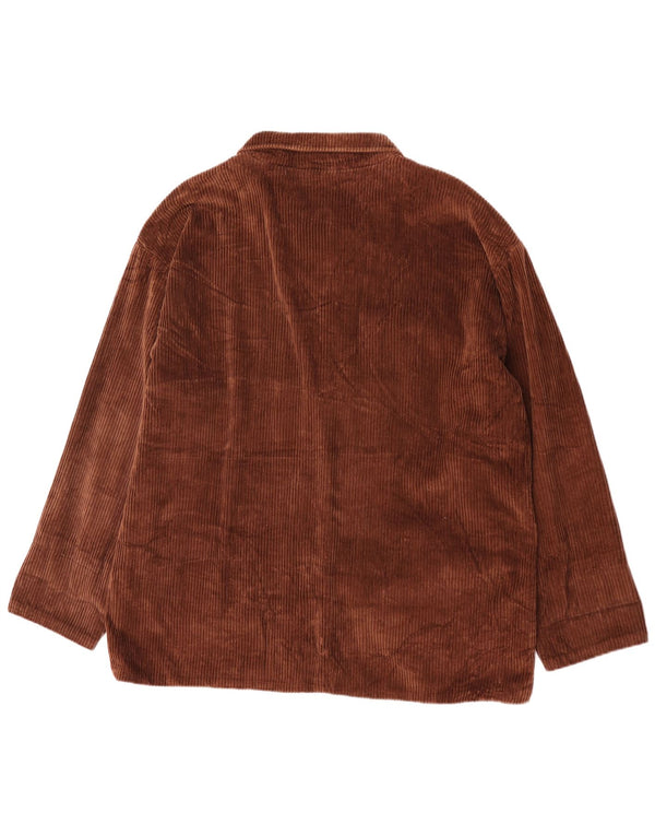 Vintage mujer chaqueta de pana de gran tamaño Reino Unido 16 algodón marrón grande