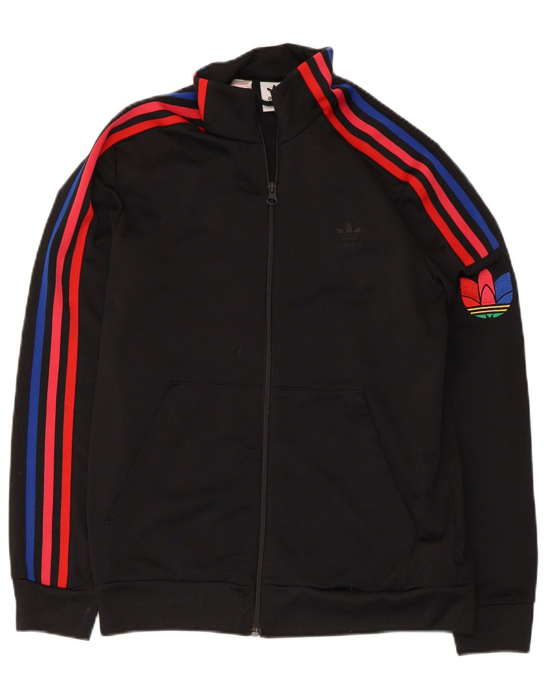 Adidas Boys Graphic Chándal Top Chaqueta 13-14 Años Negro Poliéster
