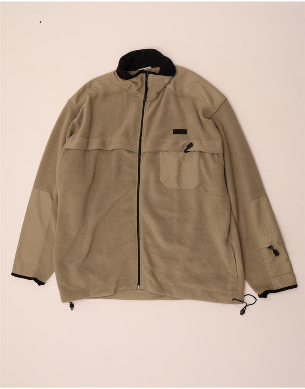 Chaqueta polar Asics para hombre UK 44 2XL Caqui Colorblock