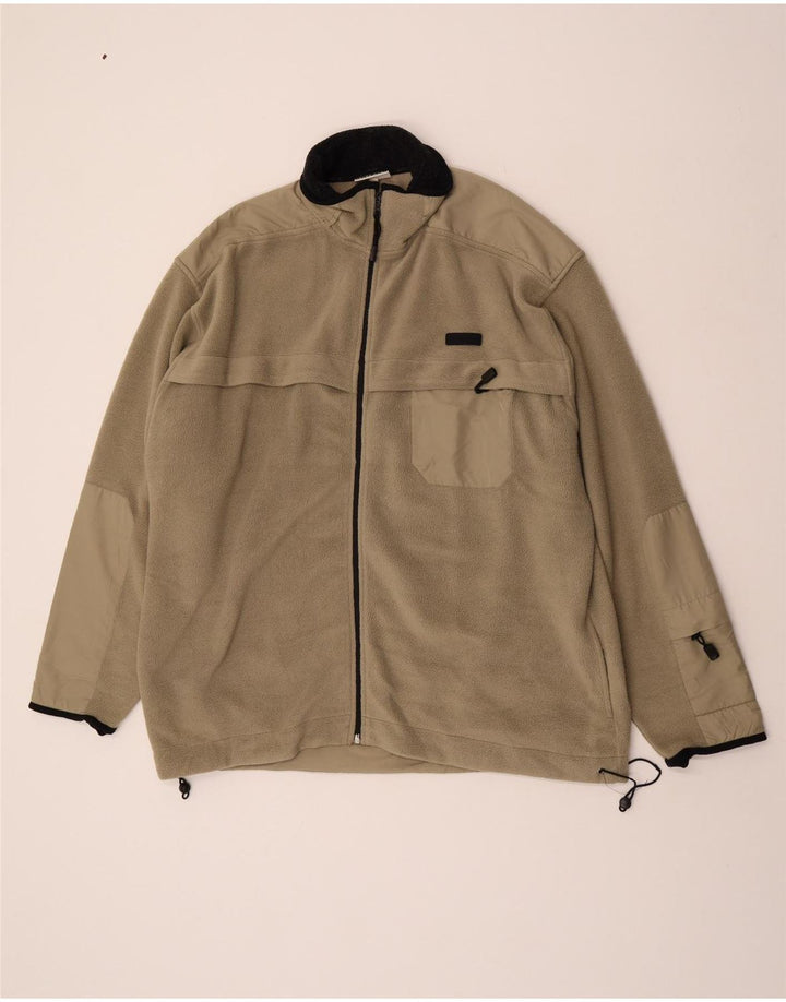 Chaqueta polar Asics para hombre UK 44 2XL Caqui Colorblock