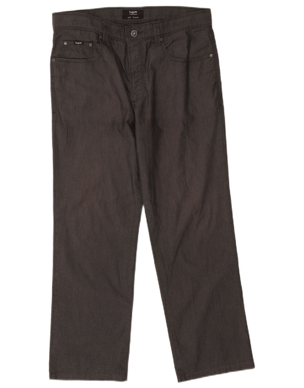 Bugatti Pantalones Casuales Rectos Cordoba para Hombre W34 L26 Gris Espiga