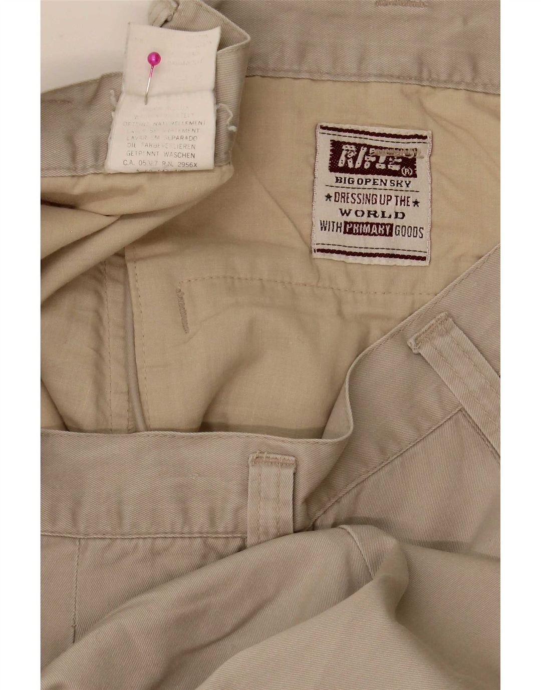 Pantalones cortos chinos con pinzas para hombre Rifle W33 Algodón beige medio