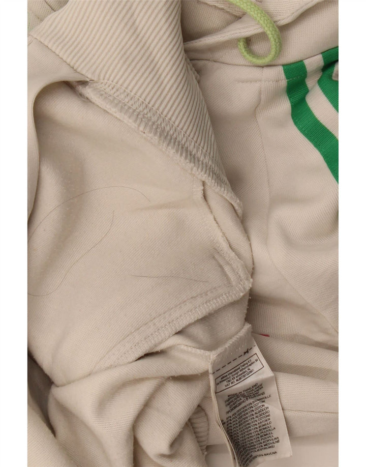 Adidas - Sudadera con capucha para mujer con cremallera gráfica, talla 40, poliéster blanco mediano