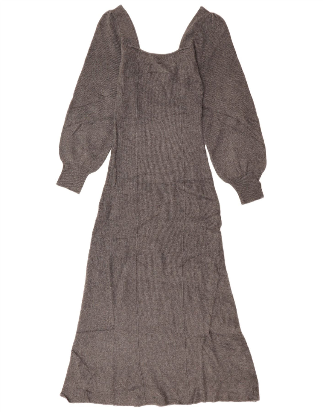 ZARA Vestido tipo jersey de manga larga para mujer UK 8 Small Gris Acrílico