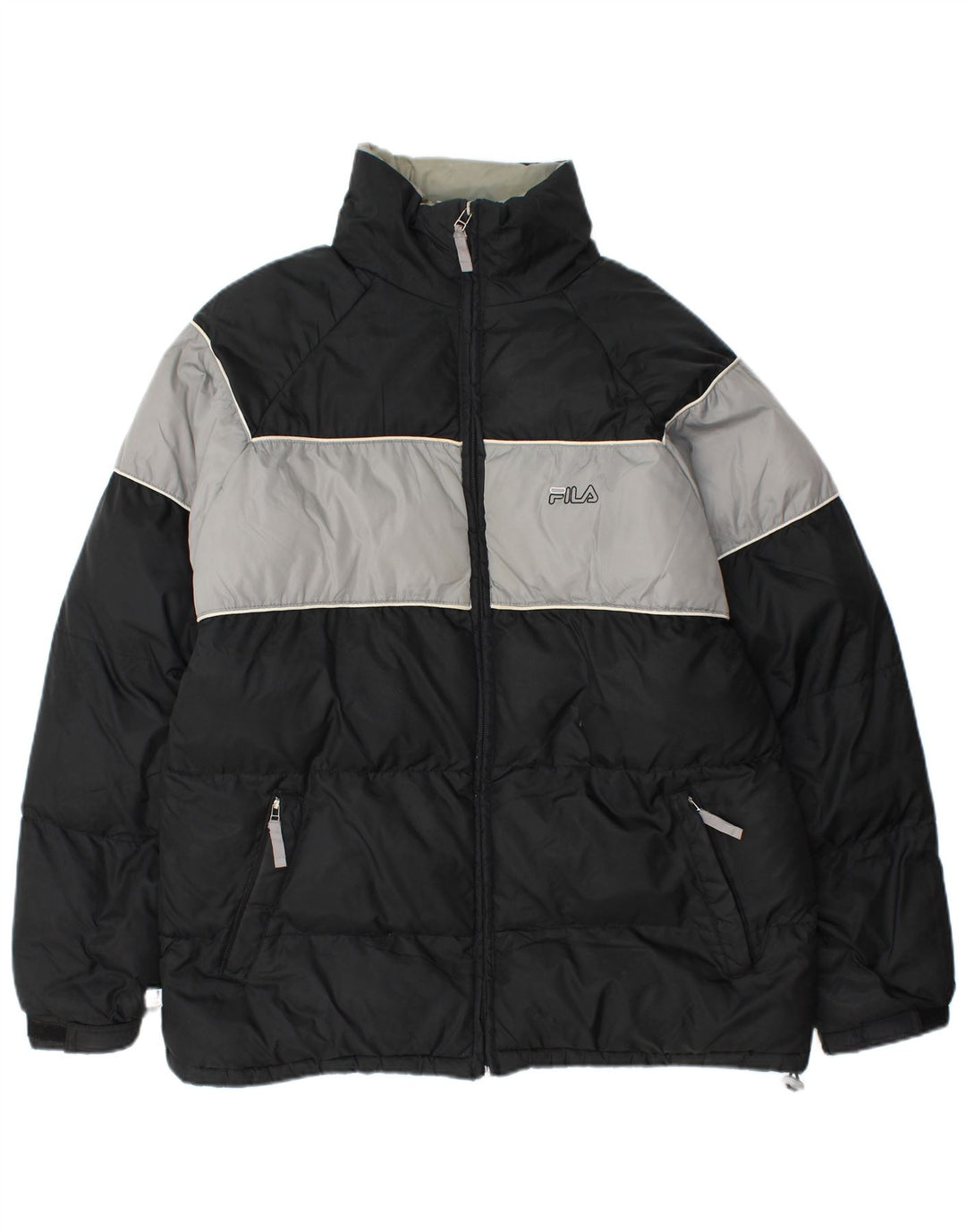 Fila Chaqueta acolchada para hombre UK 40 Large Nylon color block negro