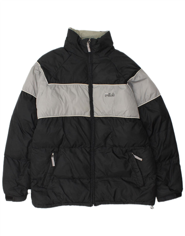Fila Chaqueta acolchada para hombre UK 40 Large Nylon color block negro