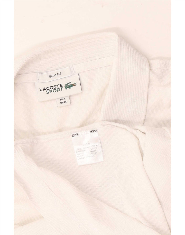 Lacoste Polo Slim Fit para hombre talla 4 mediano algodón blanco