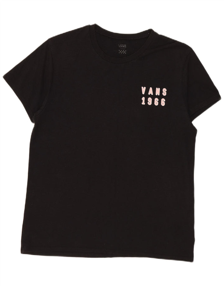 Vans Camiseta gráfica para mujer Top UK 46 Grande Poliéster negro
