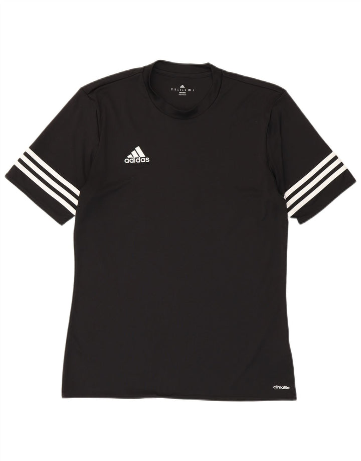 Adidas Mens Climalite Camiseta Top Medio Negro Poliéster