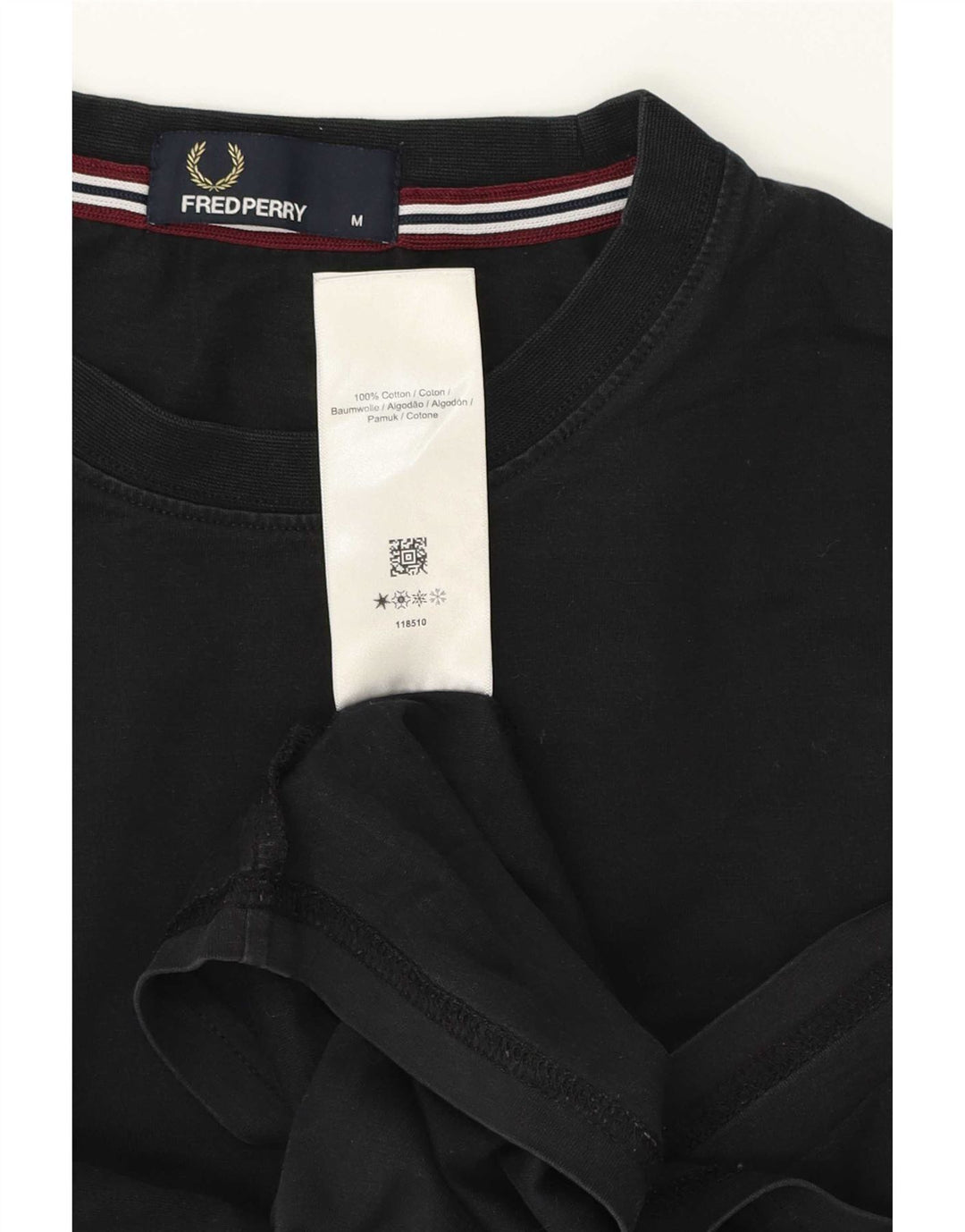 Camiseta Fred Perry Hombre Top Medium Negro Algodón