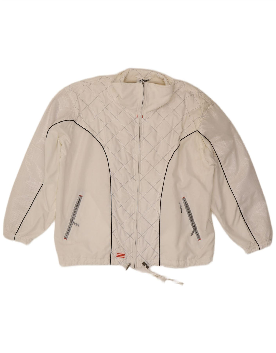 Adidas - Chaqueta de chándal extragrande para mujer, talla 10, poliéster blanco pequeño
