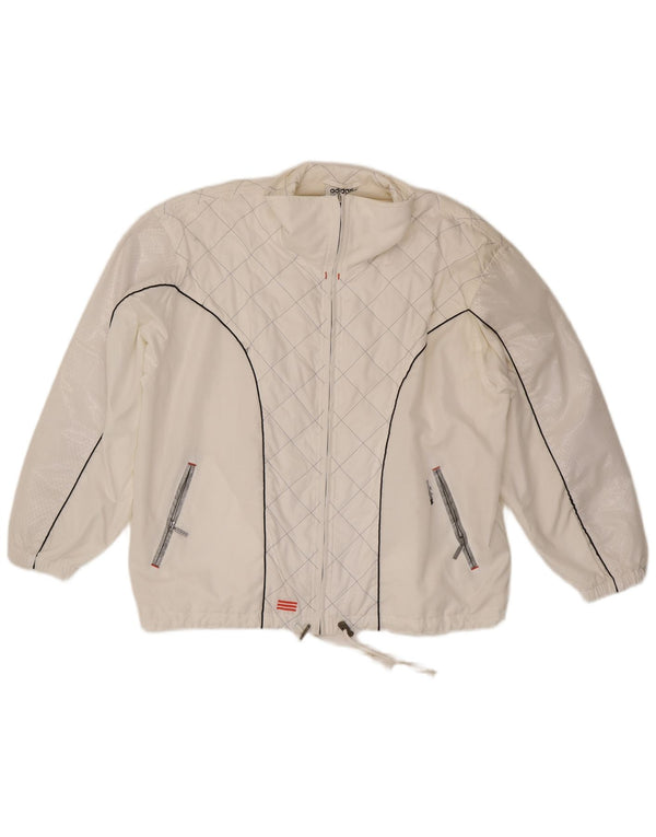 Adidas - Chaqueta de chándal extragrande para mujer, talla 10, poliéster blanco pequeño