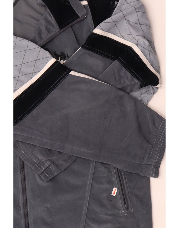 DIADORA Chaqueta de chándal de terciopelo gráfico para hombre UK 46 XL Gris Colorblock