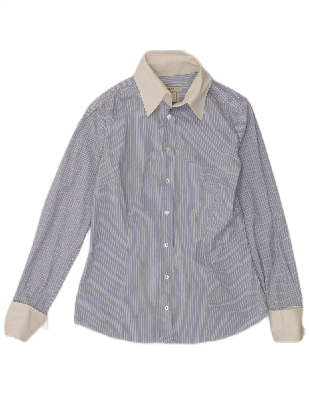 Camisa Gant Mujer UK 10 Small Azul Rayas Algodón