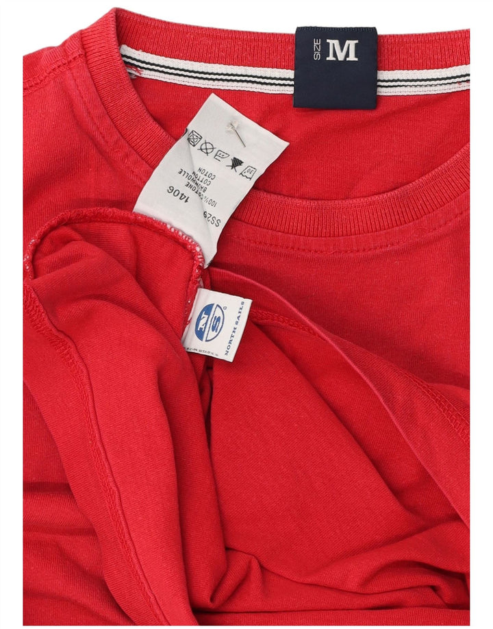 North Sails Hombre Camiseta Gráfica Top Medio Algodón Rojo