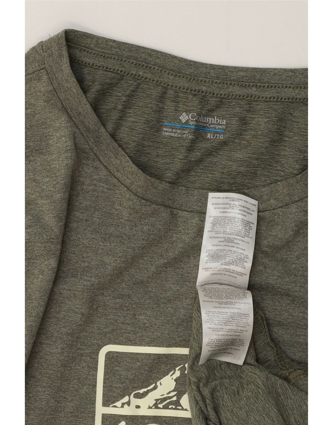 COLUMBIA Camiseta gráfica para hombre Top XL Caqui Poliéster