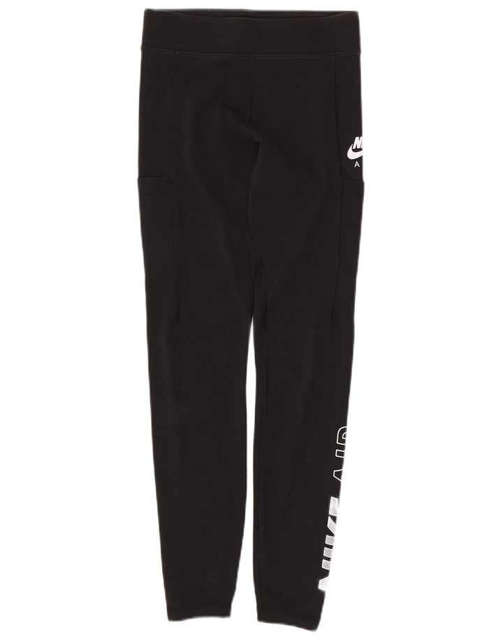 NIKE Leggings gráficos para mujer UK 10 Small Algodón negro