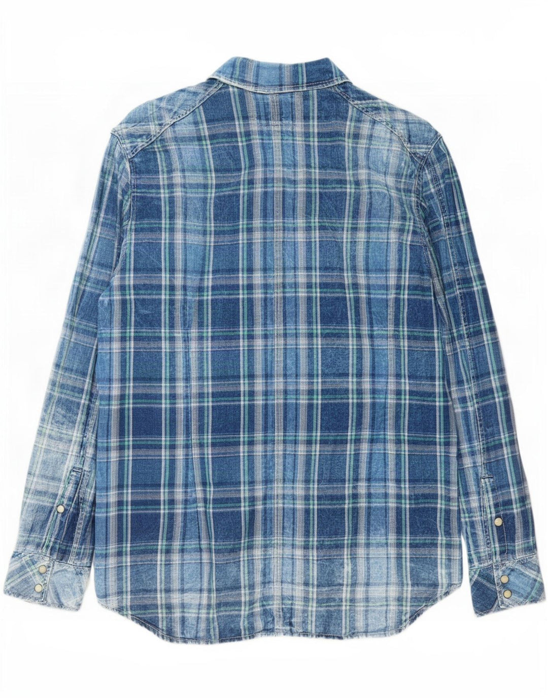 G-Star Hombre Camisa De Franela De Algodón A Cuadros Azul Grande