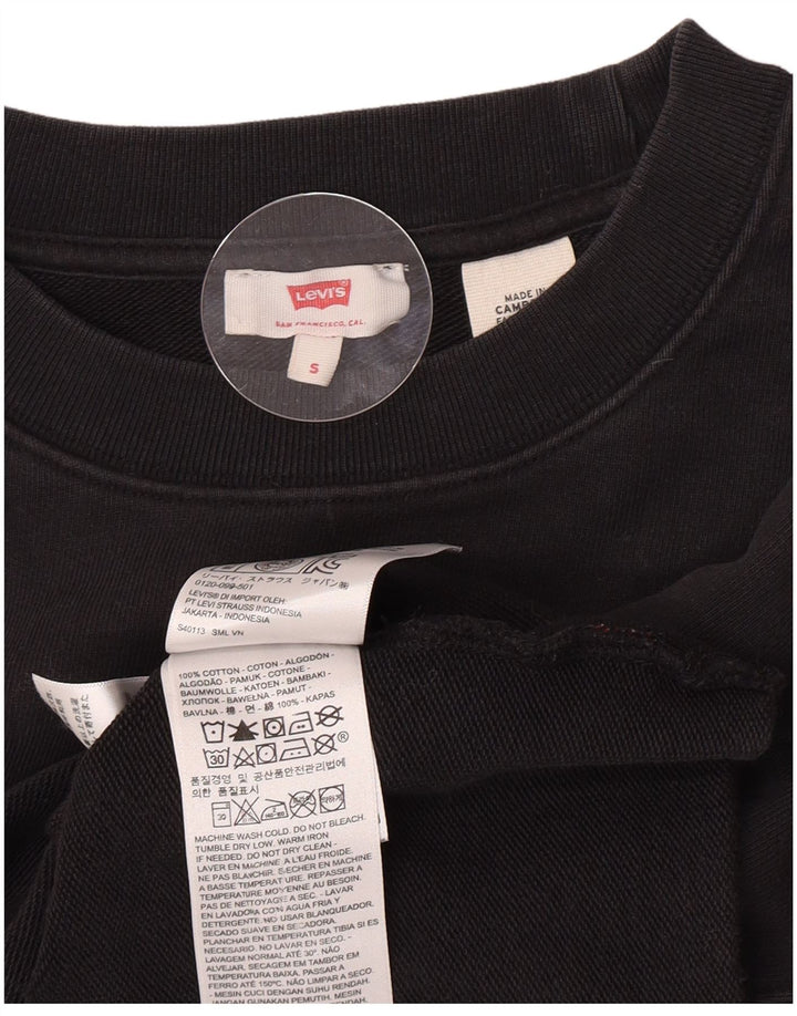 Levi's Sudadera de gran tamaño con gráfico para mujer, talla 10, algodón negro pequeño