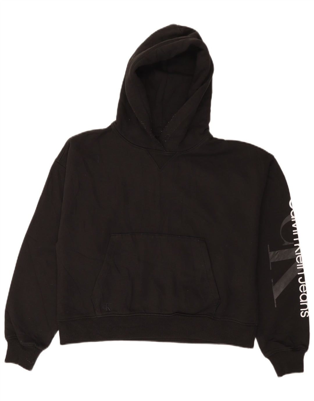 CALVIN KLEIN JEANS Jersey con capucha extragrande para mujer UK 10 Small Black