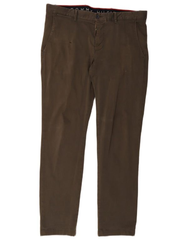 Tommy Hilfiger Pantalones chinos ajustados para hombre W36 L34 Algodón caqui