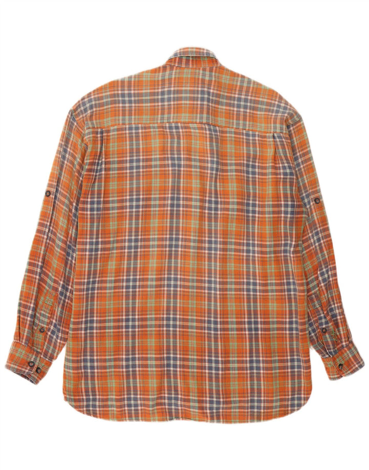 Camisa de franela para hombre Camel Active Cuadros naranja medio