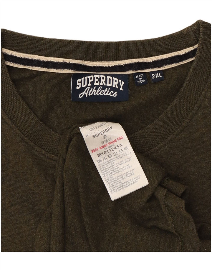 Superdry Camiseta para hombre Top 2XL Caqui Algodón