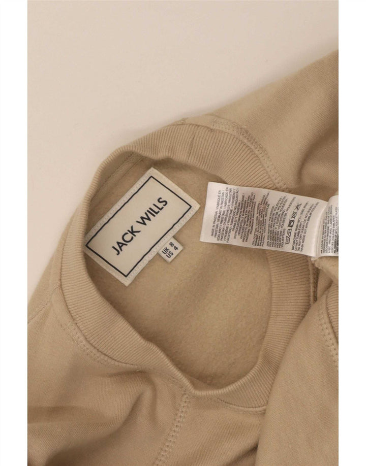 Jack Wills Sudadera extragrande para mujer, talla 8, algodón beige pequeño