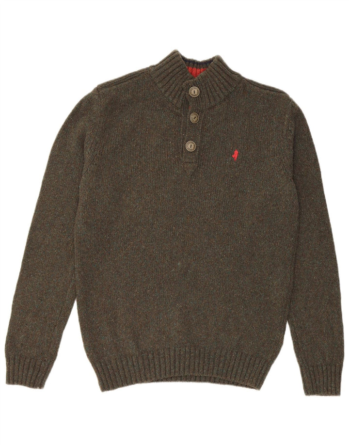 Marlboro Classics - Jersey con cuello y botones para hombre, lana gris grande
