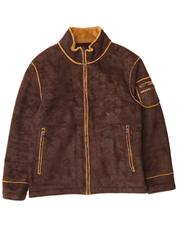 DUCK AND COVER Chaqueta Sherpa para hombre UK 40 Grande Poliéster marrón