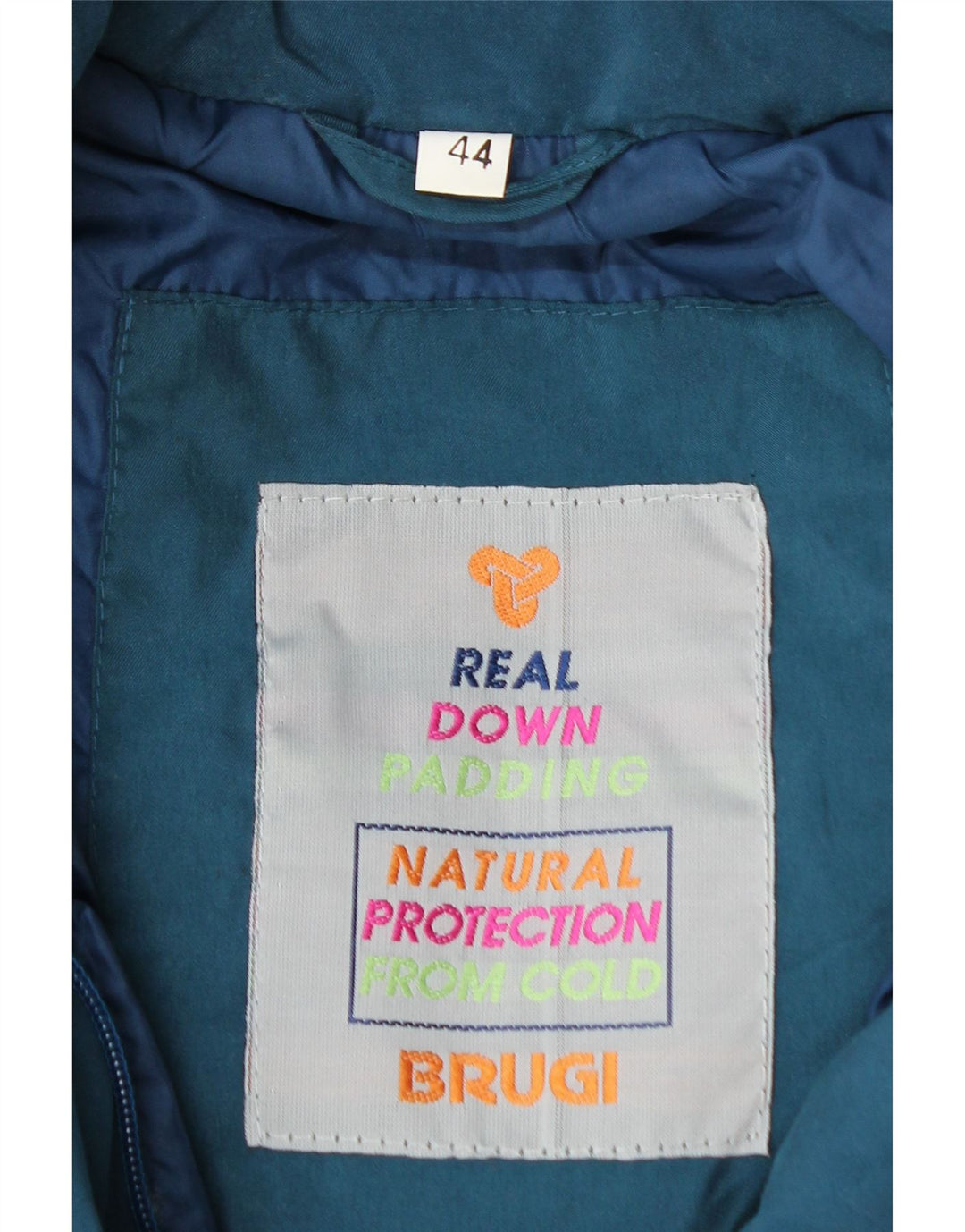BRUGI Abrigo acolchado extragrande con capucha para mujer IT 44 Poliéster azul medio