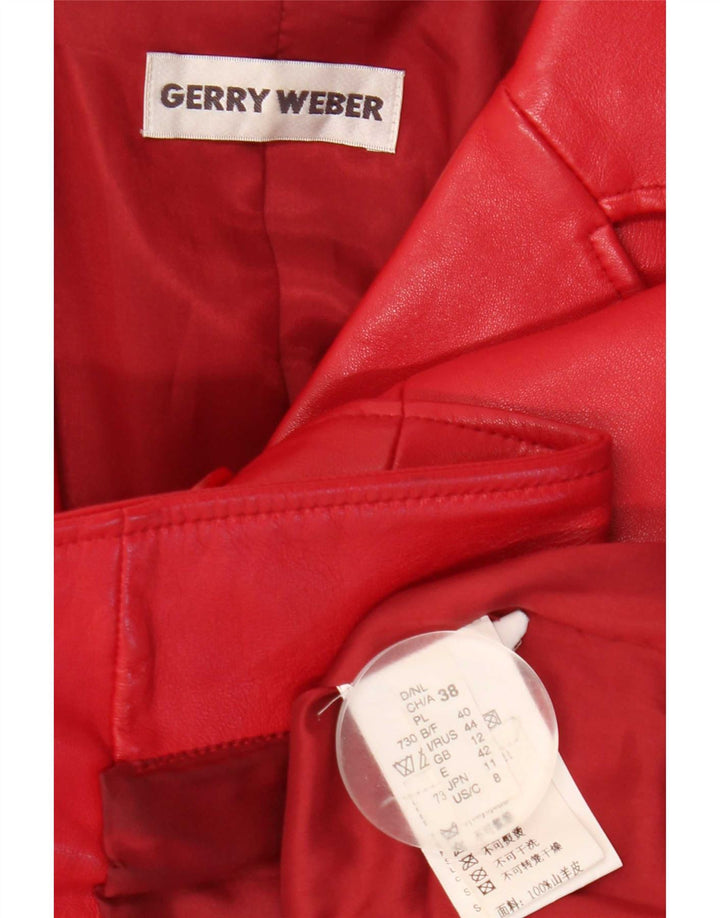 Gerry Weber Chaqueta de cuero para mujer Reino Unido 12 Cuero rojo mediano