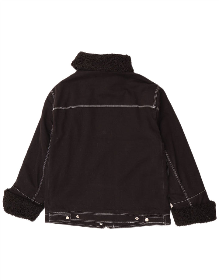 Topshop Chaqueta Sherpa Extragrande para Mujer UK 8 Small Algodón Negro