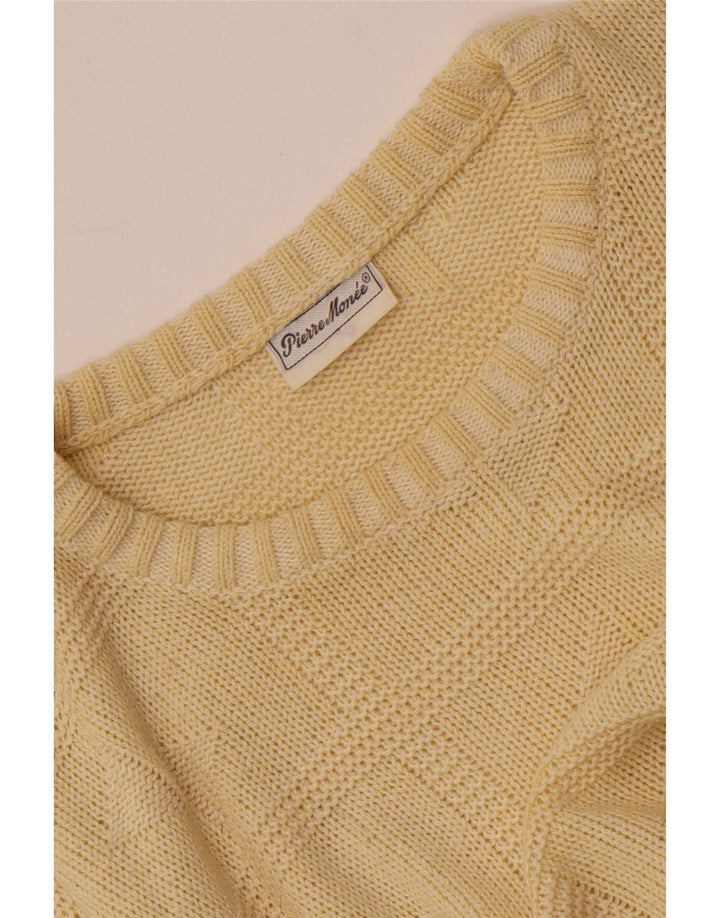 VINTAGE Suéter de cuello redondo para hombre Amarillo medio